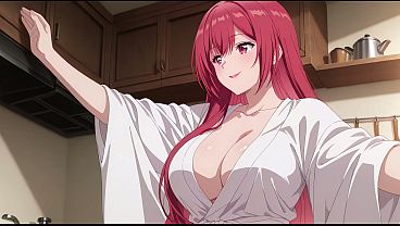 Anak Tiri Pulang Cepet, Lihat Istri Bokap Masak Cuma Pakai Jubah Tipis. Kureha Enomoto Cosplay Mesum Bikinin Ai.